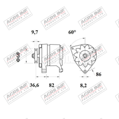 Alternator 14V, 70 Amps (Mahle) suitable for Massey Ferguson -  