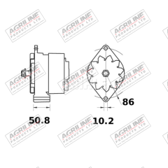 Alternator 14V, 65 Amps (Mahle) suitable for Case International - 10569179 132000090065 4029/70017