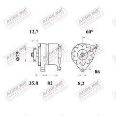 Alternator 14V, 65 Amps (Mahle) suitable for McCormick -  