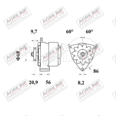 Alternator 14V, 80 Amps (Mahle) suitable for Case International -  130100090005  130100090005EXA