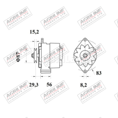 Alternator 14V, 33 Amps (Mahle) suitable for John Deere -  AZ23575  TY6605  AL62401