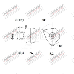 Alternator 14V, 85 Amps (Mahle) suitable for Landini -  3655838M91
