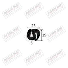 S&#039; Type Glazing Rubber (5m Roll) suitable for Ford &amp; Fordson -  