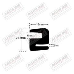 S&#039; Type Glazing Rubber (5m Roll) suitable for Ford &amp; Fordson -  