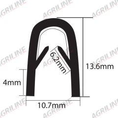 U' Type Glazing Rubber (10m Roll)