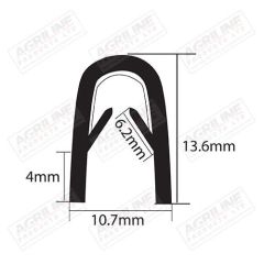 U' Type Glazing Rubber (5m Roll)