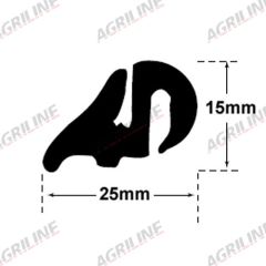 S&#039; Type Glazing Rubber (10m Roll)