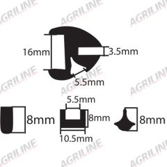 Sliding Window Rubber kit suitable for Ford &amp; Fordson -  