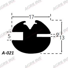 H&#039; Type Glazing Rubber (10m Roll) suitable for Ford &amp; Fordson -  