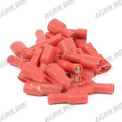 Fully Insulated Spade Terminals Red Female 6mm (25 Pack)
