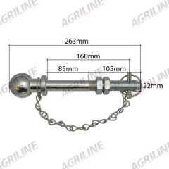 50mm Ball Hitch Pin with Chain