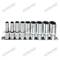 1/2&quot; Sq. Drive Deep Bi-Hexagon Socket Set Metric- 9 Piece