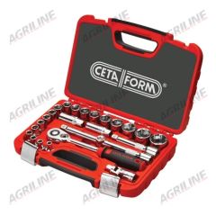 25 Piece 1/2&quot; Sq. Drive Hexagon Socket Set Metric